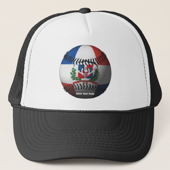 Gorra De Camionero Bandera de República Dominicana cubierta de béisbo (Anverso)
