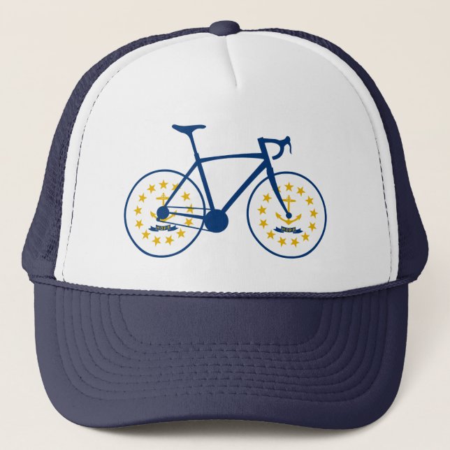 Gorra De Camionero Bandera de Rhode Island Ciclismo (Anverso)