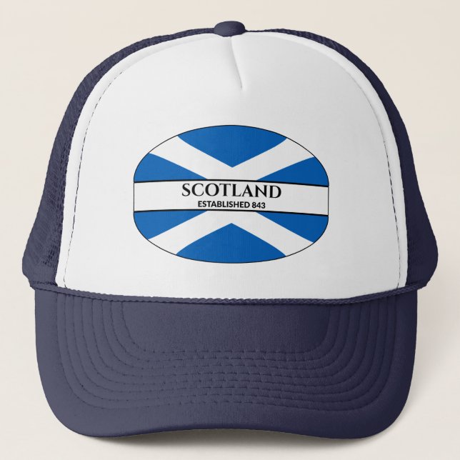 Gorra De Camionero Bandera De Saldo Azul De Escocia Establecida En 84 (Anverso)