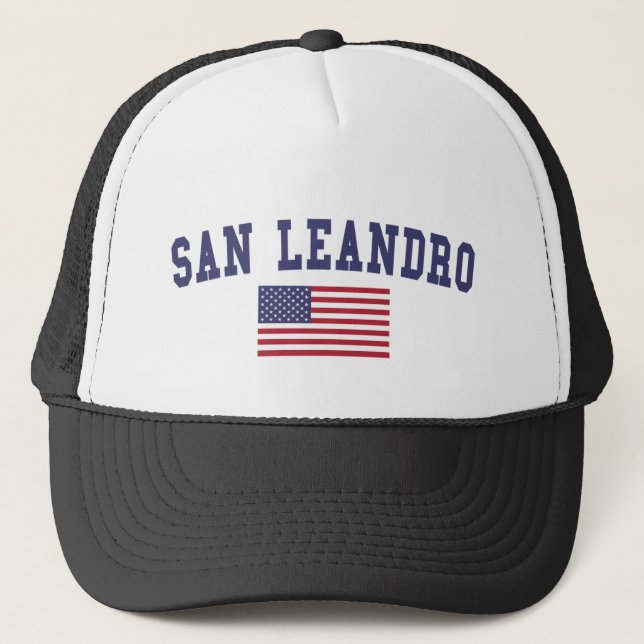 Gorra De Camionero Bandera de San Leandro US (Anverso)