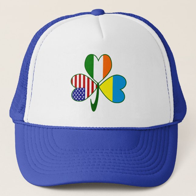 Gorra De Camionero Bandera de Shamrock ucraniana (Anverso)