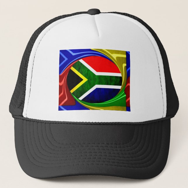 Gorra De Camionero Bandera de Sudáfrica: Dinámico Swirl Motif (Anverso)