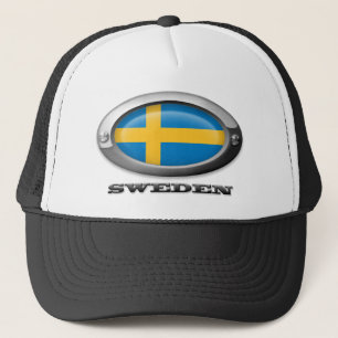 Gorra De Camionero Bandera de Suecia en el marco de acero