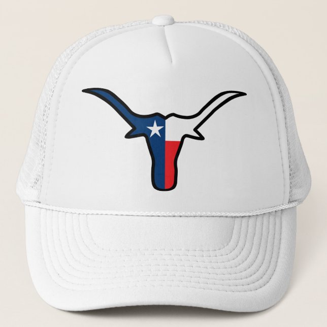 Gorra De Camionero Bandera de Texas Longhorn (Anverso)