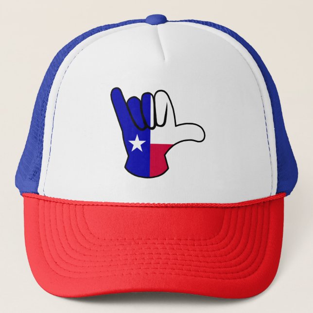 Gorra De Camionero Bandera de Texas Shaka (Anverso)