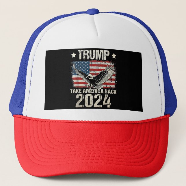 Gorra De Camionero Bandera de Trump 2024 devuelve a Estados Unidos a  (Anverso)