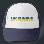 Gorra De Camionero Bandera de Ucrania Colores amarillo azul moderno s<br><div class="desc">El diseño es azul y amarillo,  Apoye a Ucrania.</div>