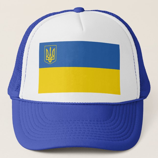 Gorra De Camionero Bandera de Ucrania con tridente (Anverso)