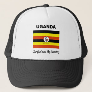 Gorra De Camionero Bandera de Uganda, etiquetada