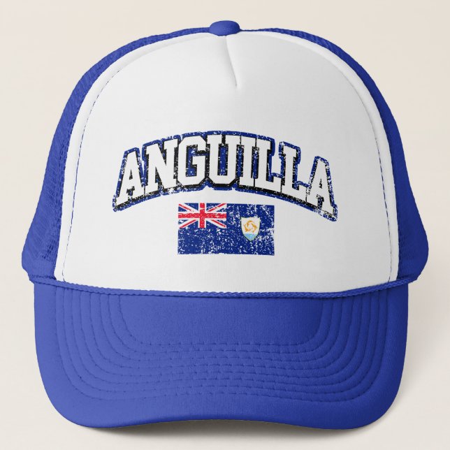 Gorra De Camionero Bandera de Vintage de Anguilla (Anverso)