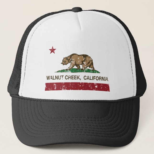 Gorra De Camionero bandera de Walnut Creek California (Anverso)
