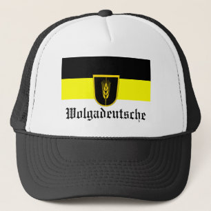 Gorra De Camionero Bandera de Wolgadeutsche (versión en blanco/negro/