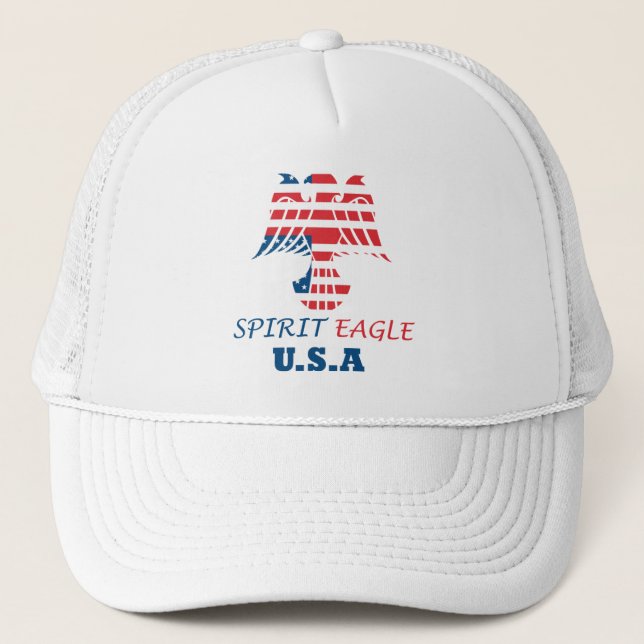 Gorra De Camionero Bandera del águila espiritual de Estados Unidos (Anverso)