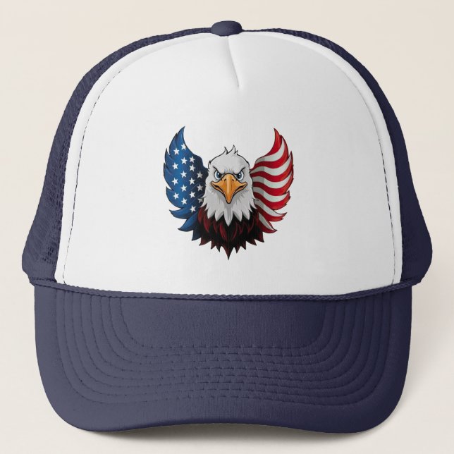 Gorra De Camionero Bandera del águila estadounidense (Anverso)