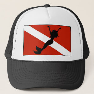 Gorra De Camionero Bandera del buceador de la sirena