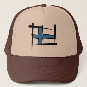 Gorra De Camionero Bandera del cepillo de Finlandia