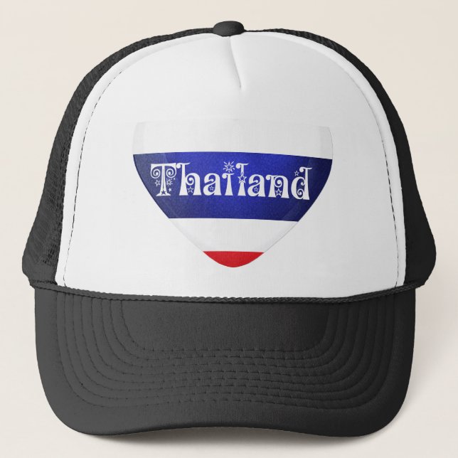 Gorra De Camionero Bandera del Corazón de Tailandia (Anverso)