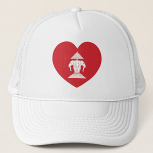 Gorra De Camionero Bandera del corazón del elefante Laotian Erawan 3