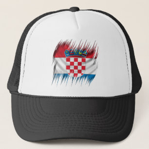 Gorra De Camionero Bandera del croata de las trituradoras