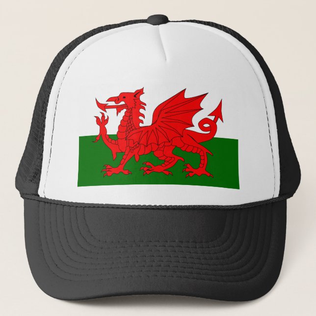 Gorra De Camionero Bandera del dragón galés (Anverso)