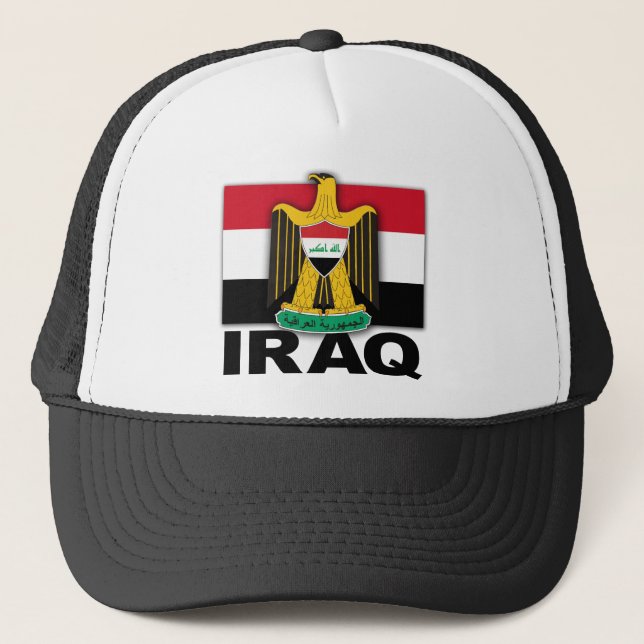 Gorra De Camionero Bandera del escudo de armas de Iraq (Anverso)