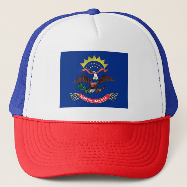 Gorra De Camionero Bandera del Estado de Dakota del Norte (Anverso)