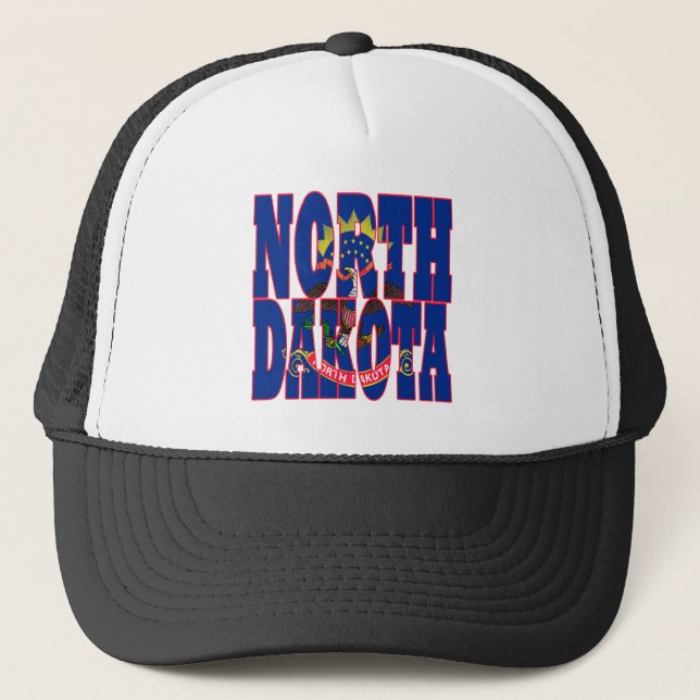Gorra De Camionero Bandera del estado de Dakota del Norte (Anverso)