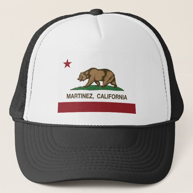 Gorra De Camionero bandera del estado de Martínez California (Anverso)