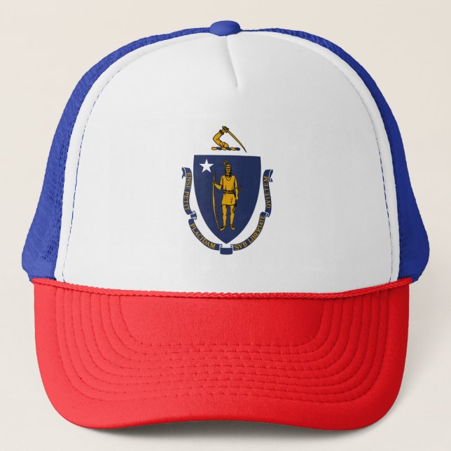 Gorra De Camionero Bandera del estado de Massachusetts (Anverso)
