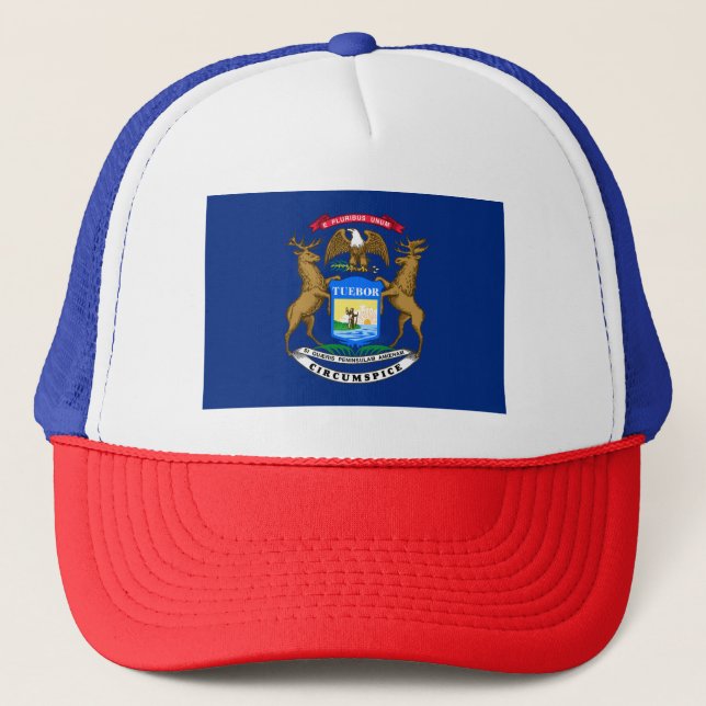 Gorra De Camionero Bandera del estado de Michigan (Anverso)