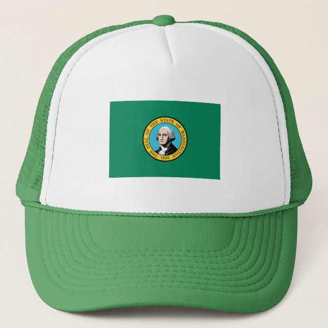 Gorra De Camionero Bandera del Estado de Washington, EE. UU. (Anverso)