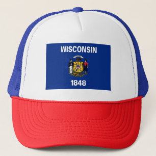 Gorra De Camionero Bandera del estado de Wisconsin
