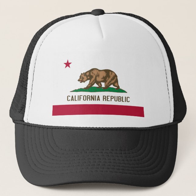 Gorra De Camionero Bandera del estado del oso de la república de (Anverso)