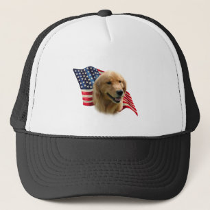 Gorra De Camionero Bandera del golden retriever