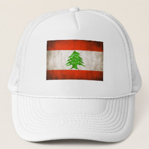 Gorra De Camionero Bandera del Líbano Grungy