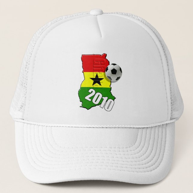 Gorra De Camionero Bandera del mapa de Ghana de los regalos del balón (Anverso)