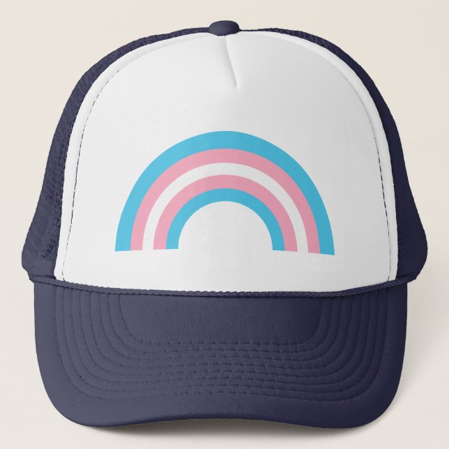 Gorra De Camionero Bandera del Orgullo Arcoiris transgénero (Anverso)