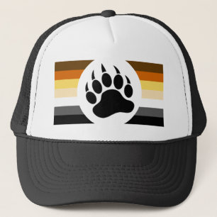 Gorra De Camionero Bandera del Orgullo de Osos Gays y Pata de Oso