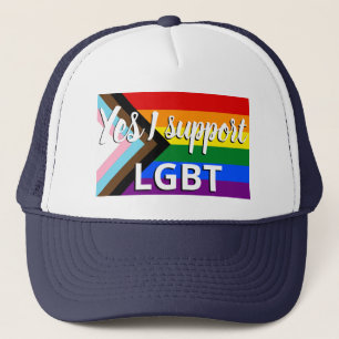 Gorra De Camionero Bandera del Orgullo del Progreso Apoyo a LGBT