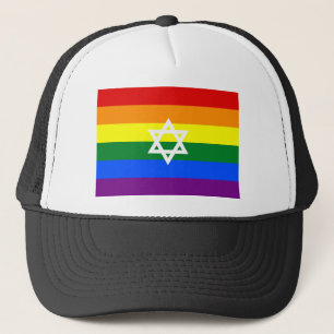 Gorra De Camionero Bandera del Orgullo Judío Gay