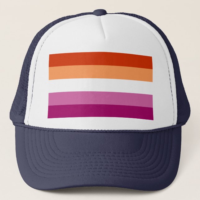 Gorra De Camionero Bandera del Orgullo Lesbiano LGBTQ (Anverso)