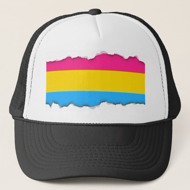 Gorra De Camionero Bandera del Orgullo Pansexual (Anverso)