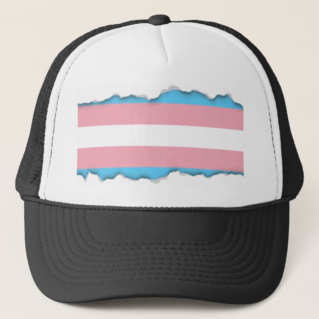 Gorra De Camionero Bandera del Orgullo Transgénero (Anverso)