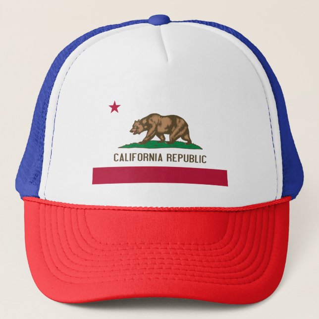 Gorra De Camionero Bandera del oso de la República de California: Est (Anverso)