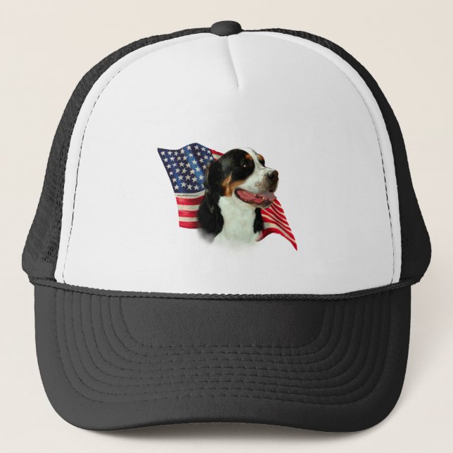 Gorra De Camionero Bandera del perro de la montaña suiza (Anverso)