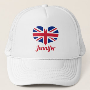 Gorra De Camionero Bandera del Reino Unido con forma de corazón / ban
