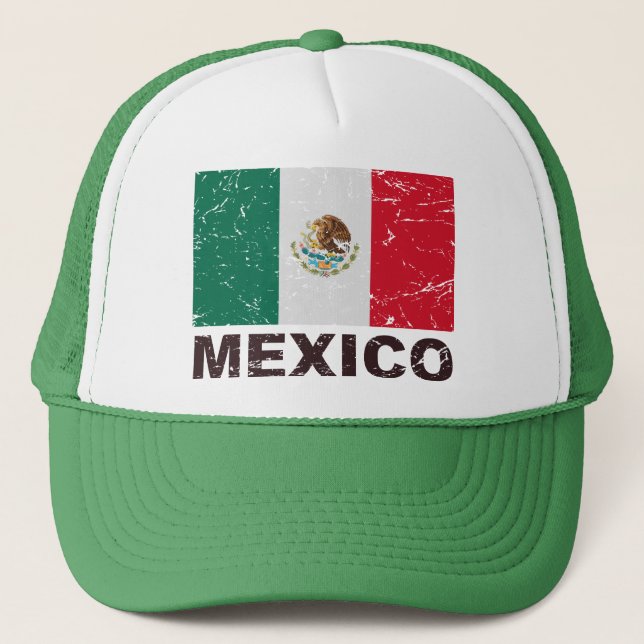 Gorra De Camionero Bandera del vintage de México (Anverso)
