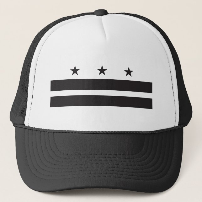 Gorra De Camionero Bandera del Washington DC - negro (Anverso)