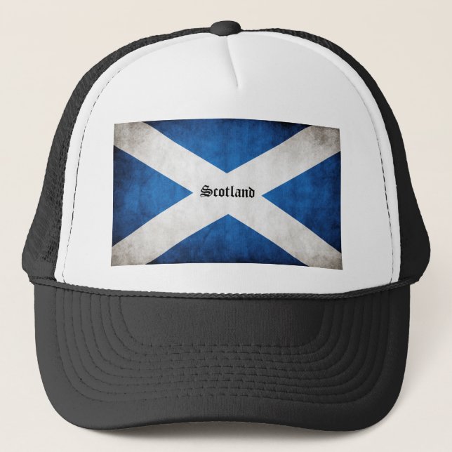 Gorra De Camionero Bandera desgastada de Escocia (Anverso)