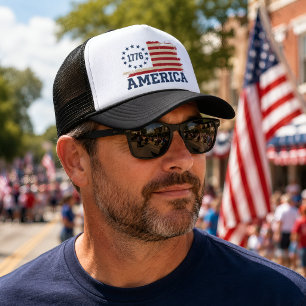 Gorra De Camionero Bandera desgastada vintage de Estados Unidos de Am